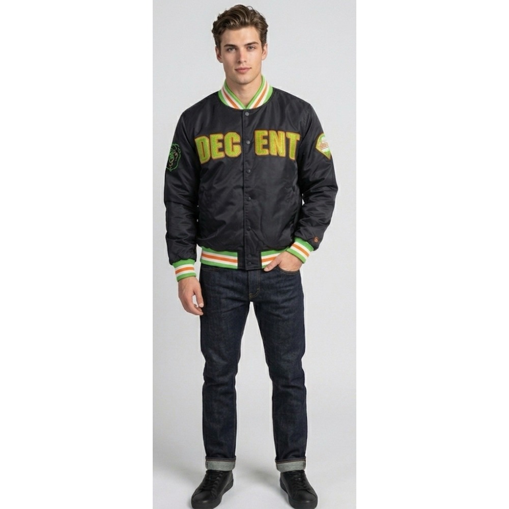 Mishka NYC x Mad Decent Varsity Bomber Jacket Men's XL Black Neon Green Rare
